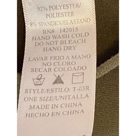 Olive Green Spaghetti Strap Cami Tank Top For Women by Colorful - Picture 14 of 14